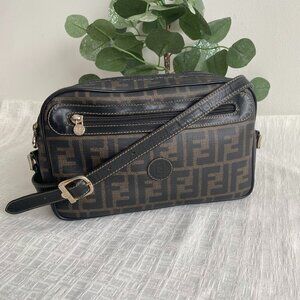 Fendi Vintage Zucca FF Logo Crossbody Bag100% Authentic